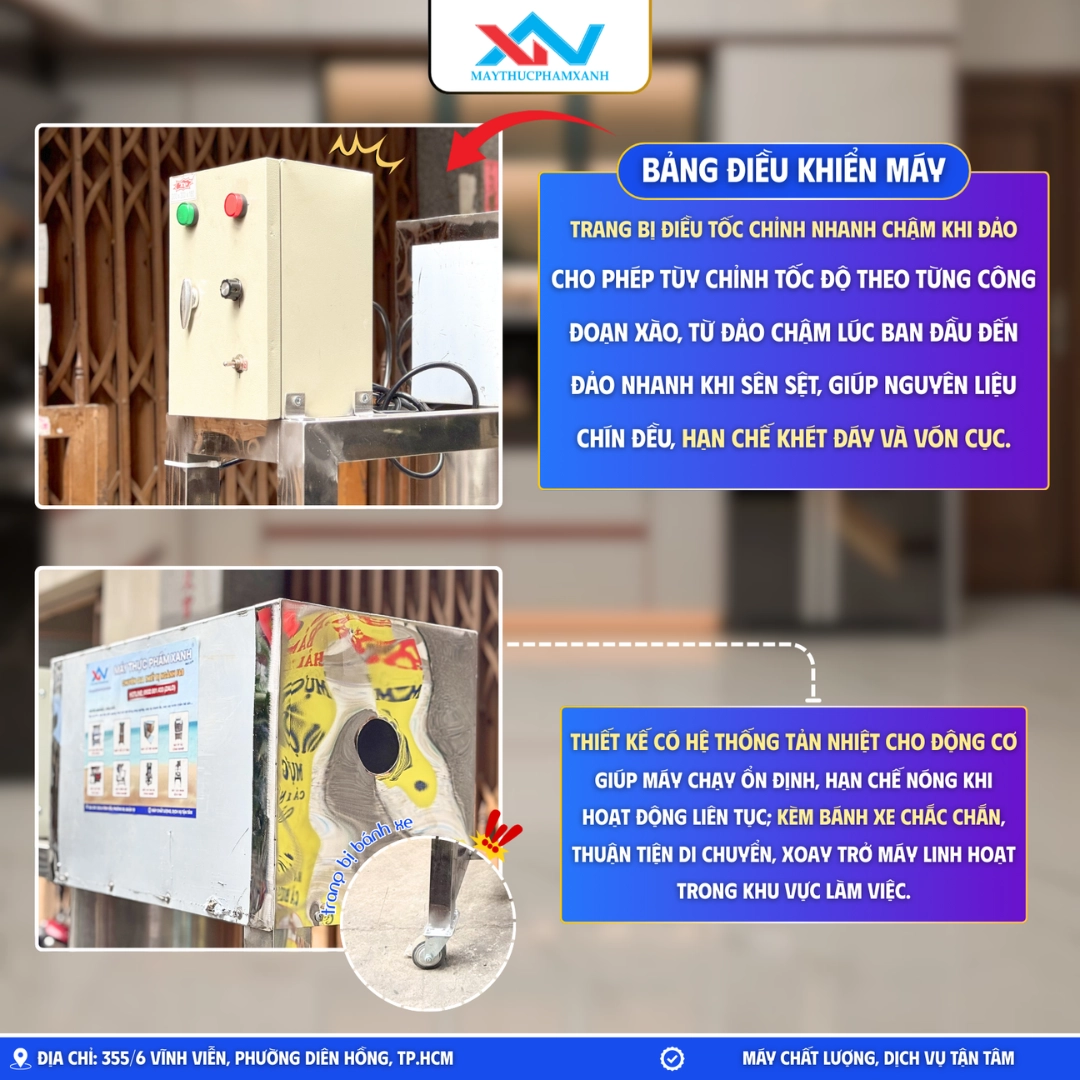 thiết kế chảo xào nhân lệch tâm nghiêng